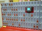 wall of self service barcode scanners